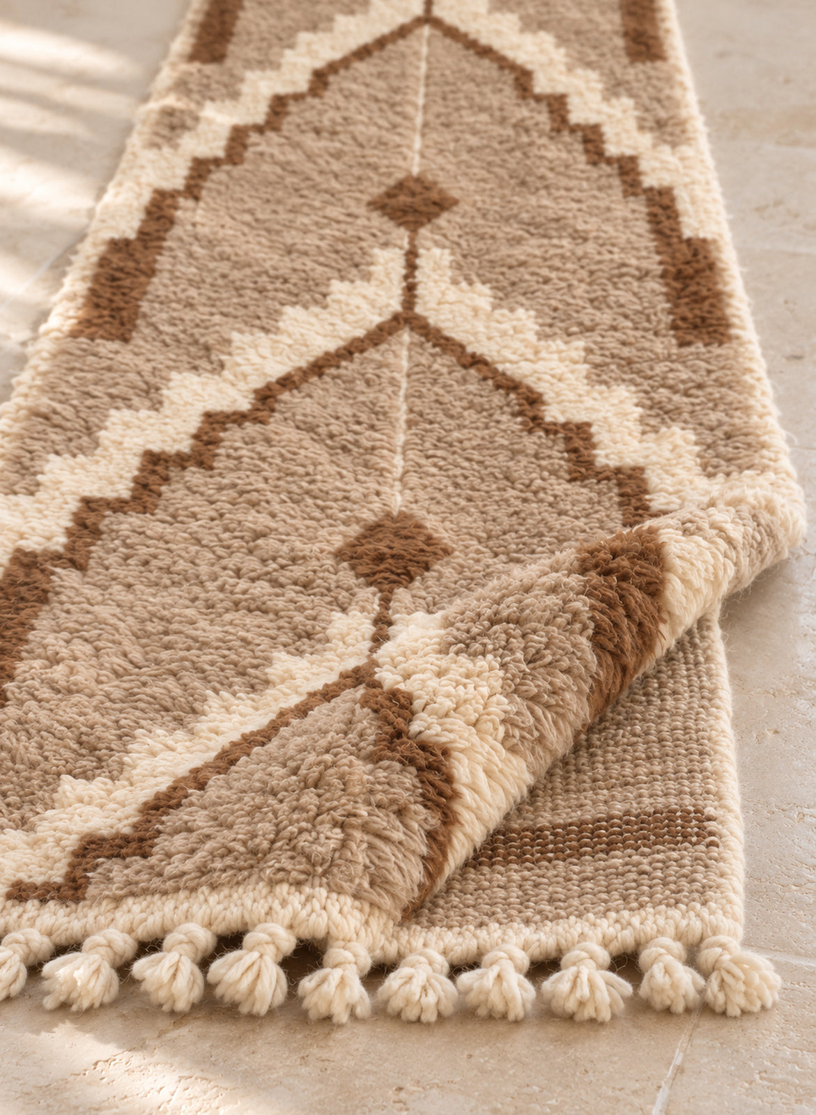 Folded Mrirt runner showing pile thickness