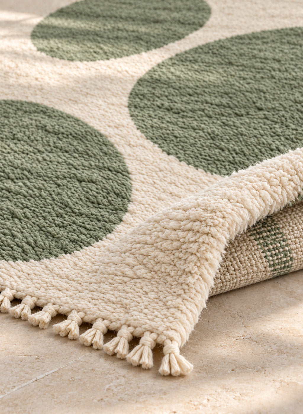 Mrirt rug model 03, folded to show the pile