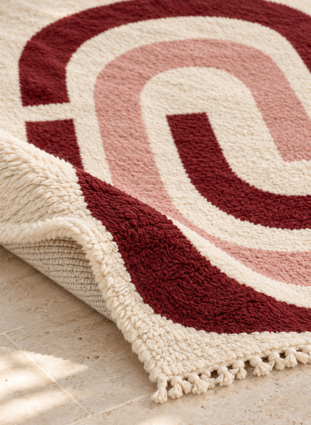 Mrirt rug model 05, folded to show the pile