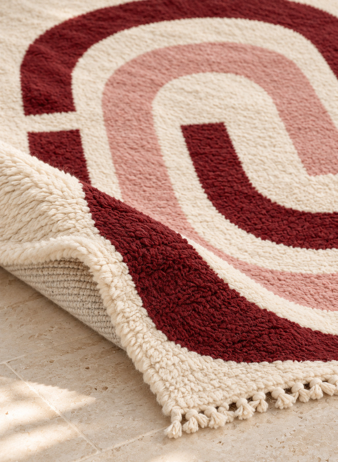 Mrirt rug model 05, folded to show the pile