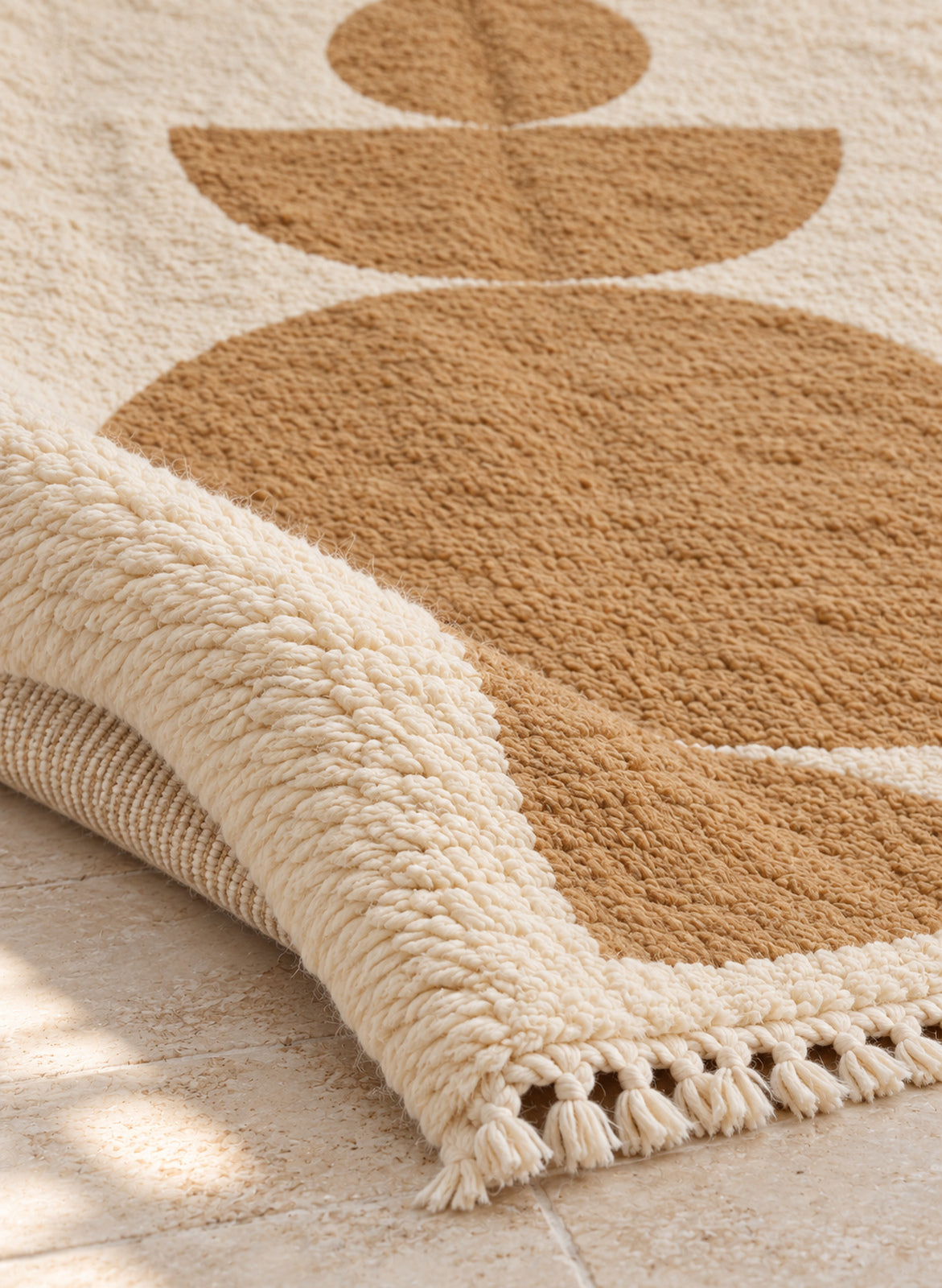 Mrirt rug model 06, folded to show the pile