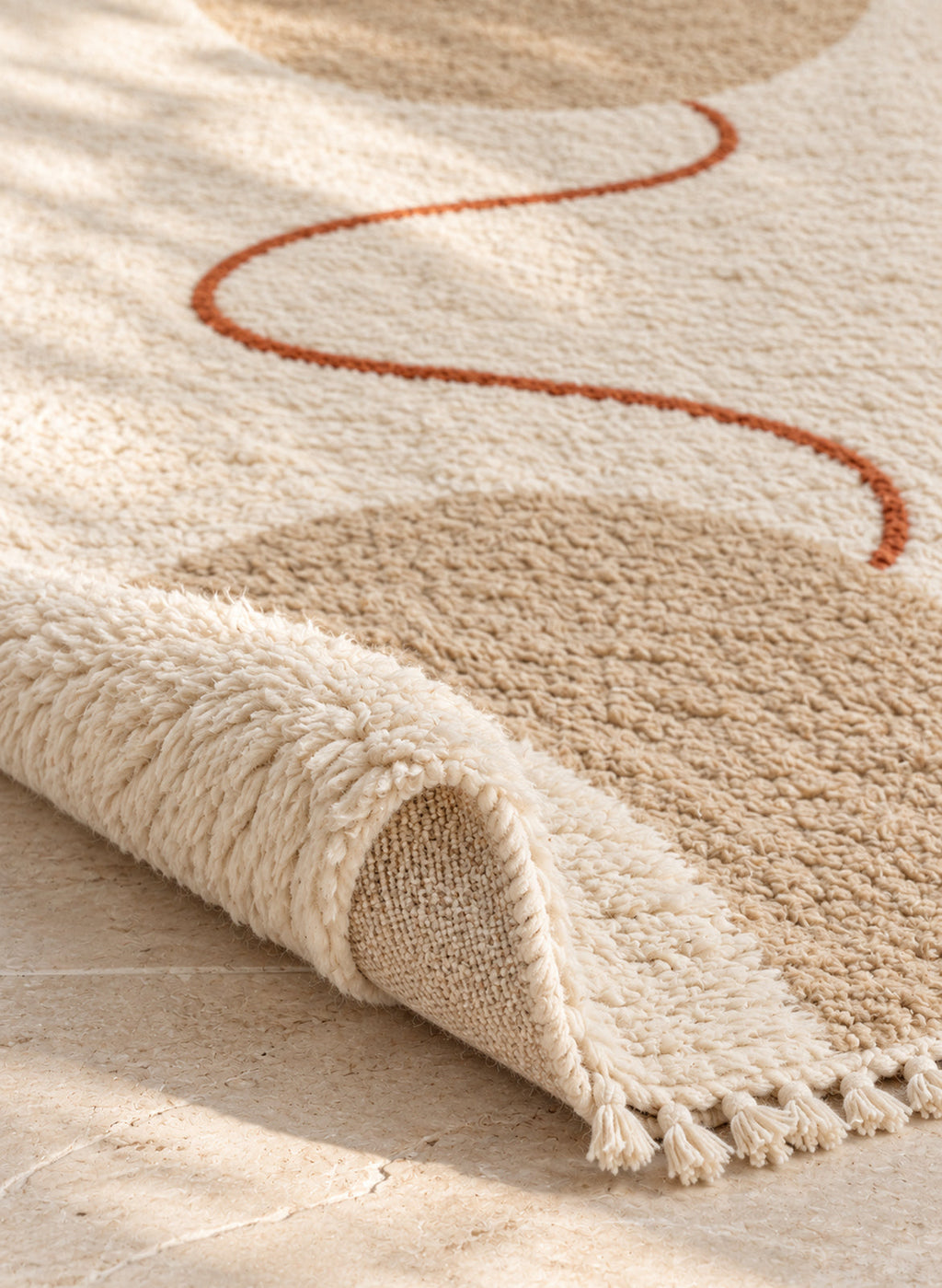 Mrirt rug model 09, folded to show the pile