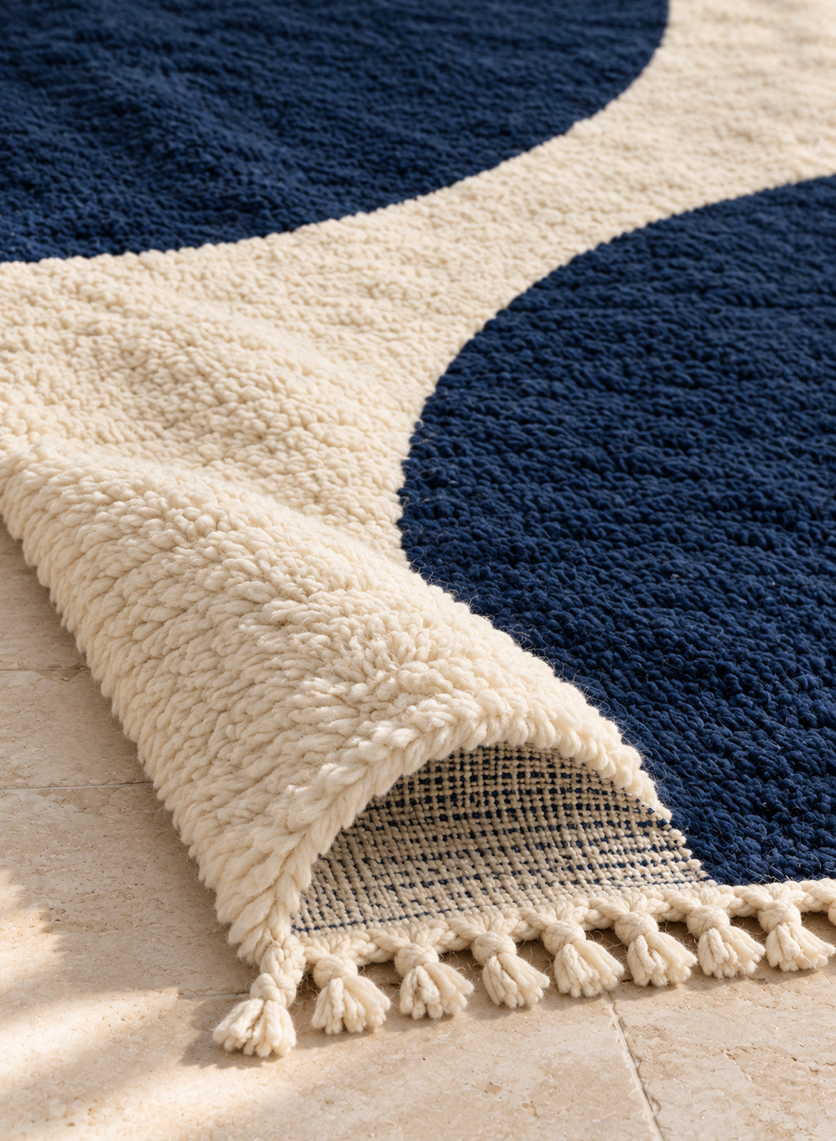 Mrirt rug model 10, folded to show the pile