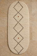 Handmade Beni Ourain oval rug model TF-01, full view