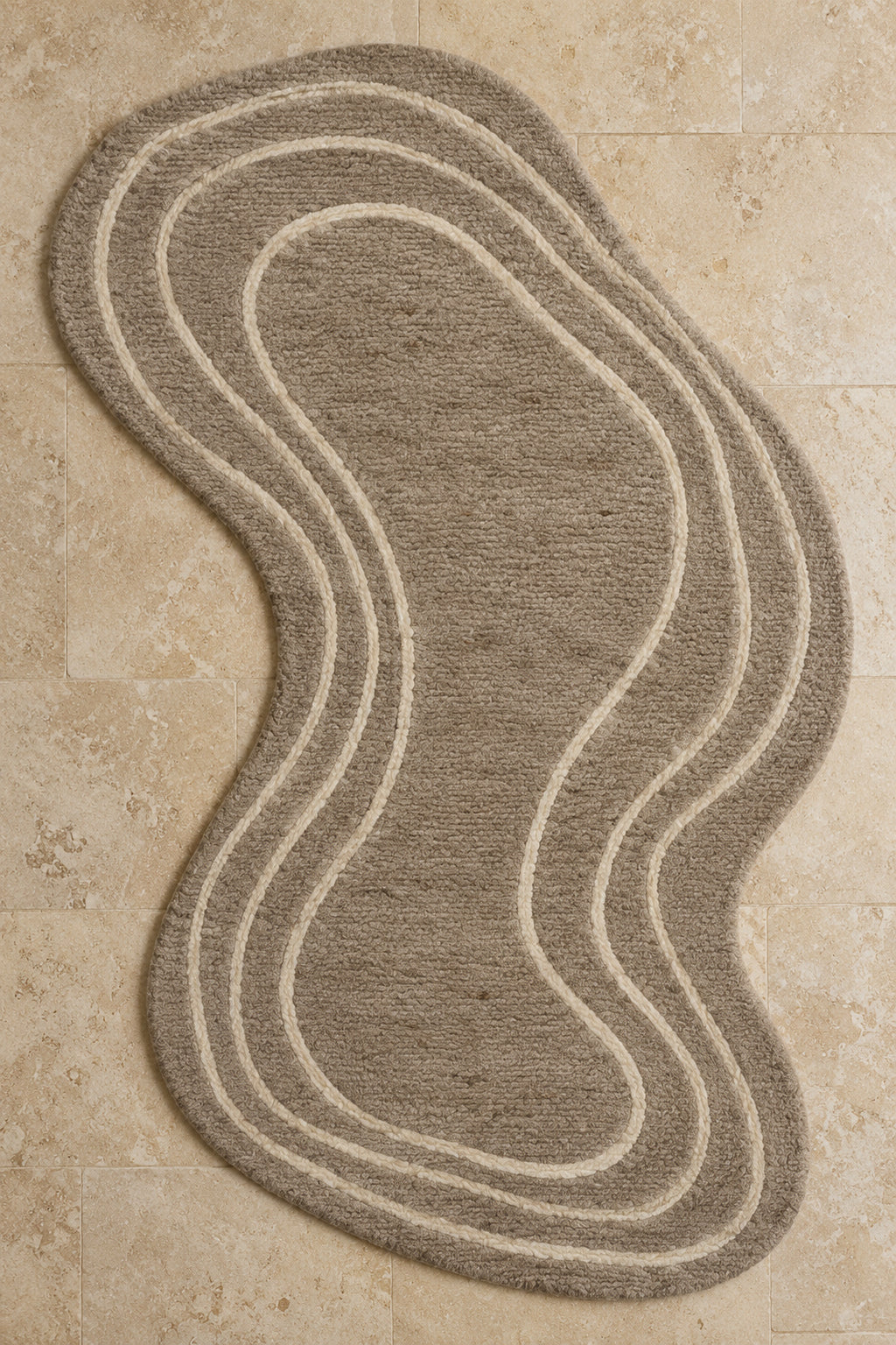 Handmade Beni Ourain shaped rug model TF-02, full view