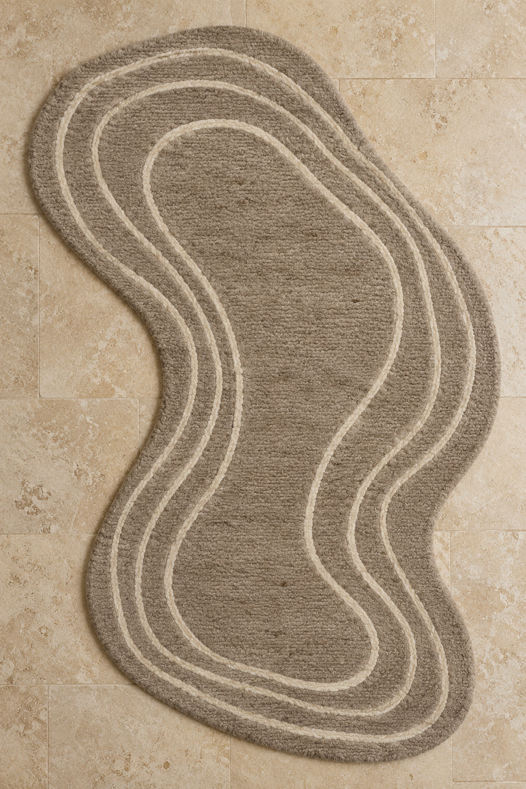 Handmade Beni Ourain shaped rug model TF-02, full view