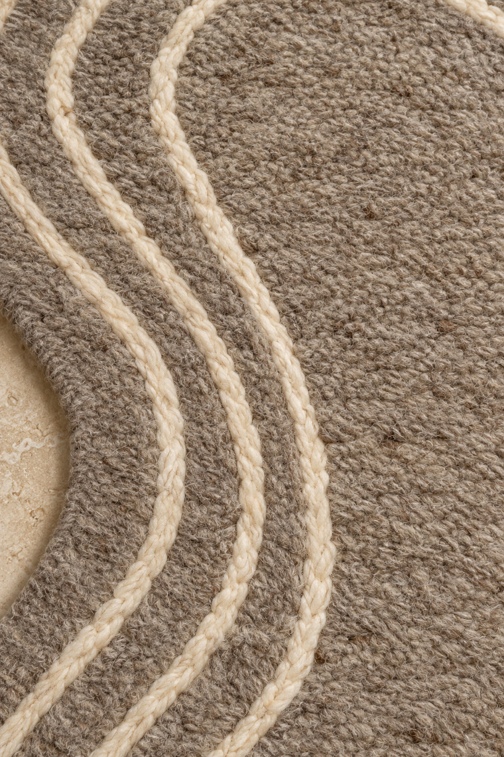 Wool texture of Beni Ourain shaped rug model TF-02