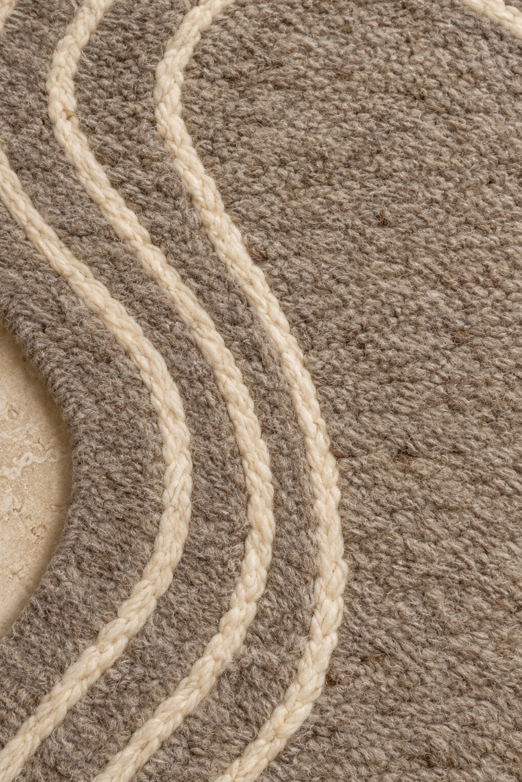 Wool texture of Beni Ourain shaped rug model TF-02