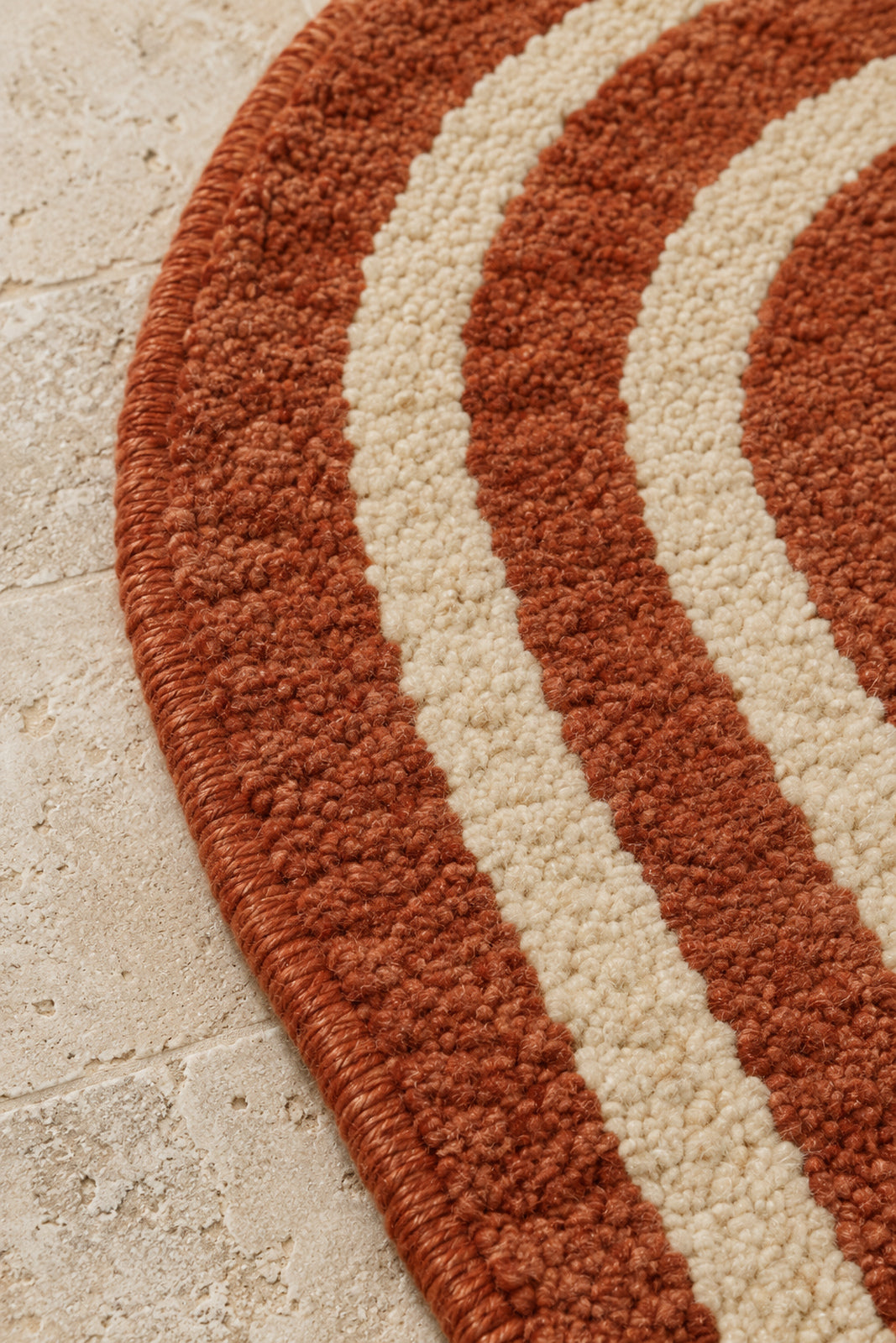 Edge detail of Beni Ourain arch rug model TF-04