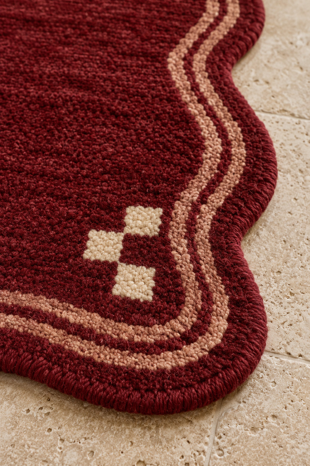 Edge detail of Beni Ourain rug model TF-05