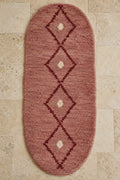 Handmade Beni Ourain oval rug model TF-09, full view
