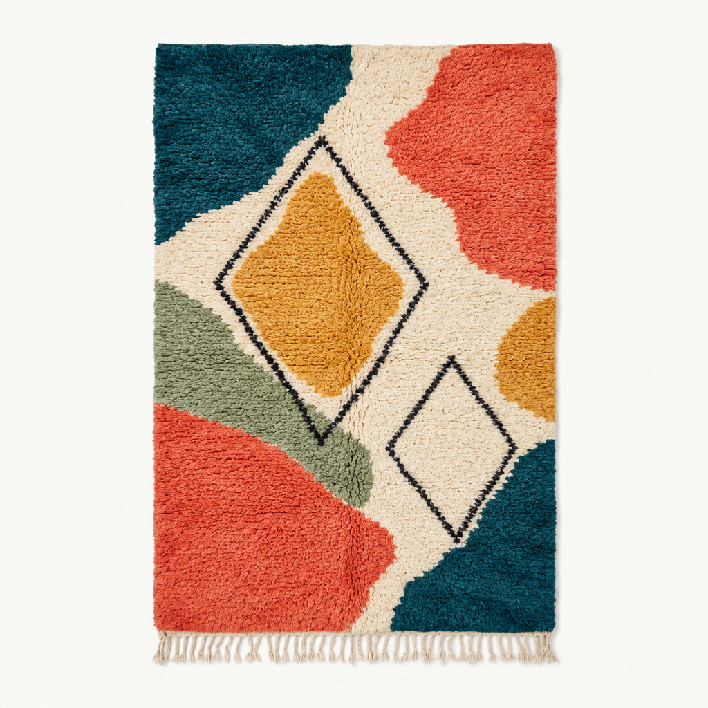 Tapis Atlas prismatique en laine