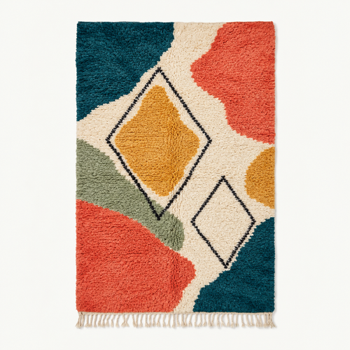 Tapis Atlas prismatique en laine