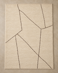 Tapis Beni Ourain écru aux lignes brunes