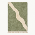 Tapis Mrirt vert sauge à ligne ivoire