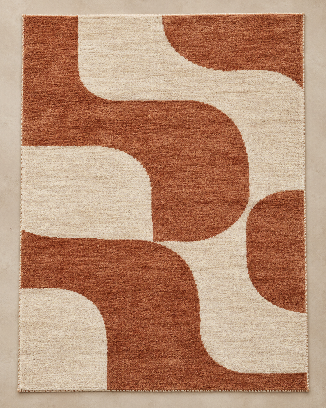 Tapis Mrirt ivoire et terracotta